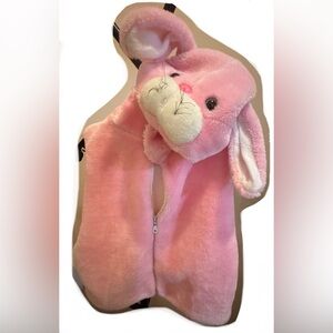 Kids Pink Bunny Costume Hooded Vest - Plush Easter or Halloween Outfit